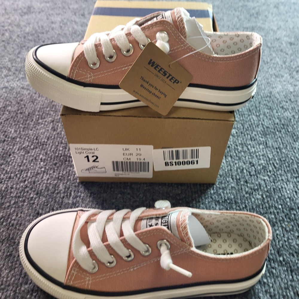 Weestep Kids Sneakers Light Coral Canvas Shoes Size 12 New